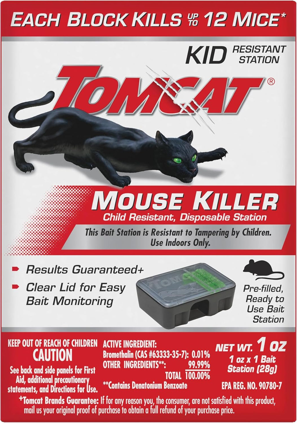 Tomcat Mouse Killer Child Resistant, Disposable Station, 2 Pre-Filled Ready-To-Use Bait Stations