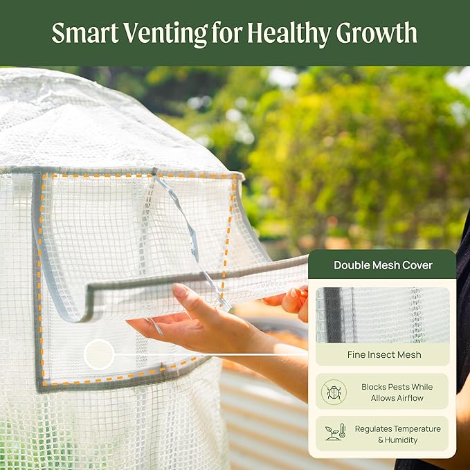 Vego garden Frost Greenhouse Cover System for 3.5' x 5.0' (6 in 1) Garden Bed(No Frame)