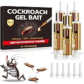 Ready-to-Use Cockroach Gel Bait, Roach Killer Indoor & Outdoor, Effective Cockroach Control - 4 Tubes x 30 Grams
