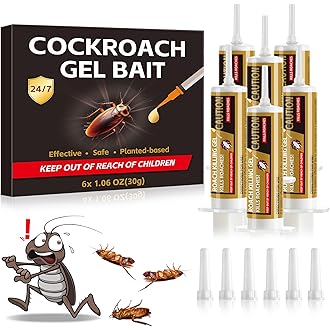 Ready-to-Use Cockroach Gel Bait, Roach Killer Indoor & Outdoor, Effective Cockroach Control - 4 Tubes x 30 Grams