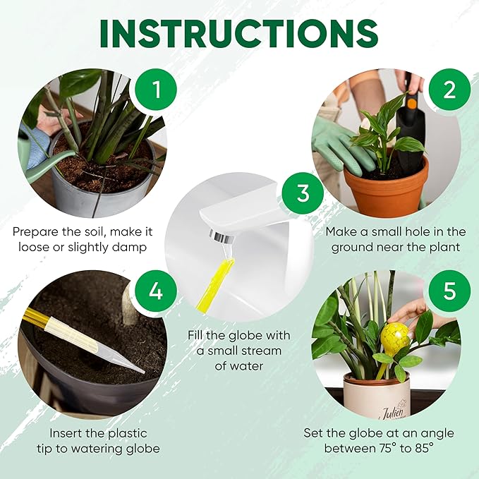 Plant Watering Globes Set of 6 - Small Glass Self Watering Bulbs Up to 5 Days of Irrigation - for Indoor & Outdoor Plants - Multicolor, Automatic, Glass Watering Bulbs for Daily Use, Watering Devices