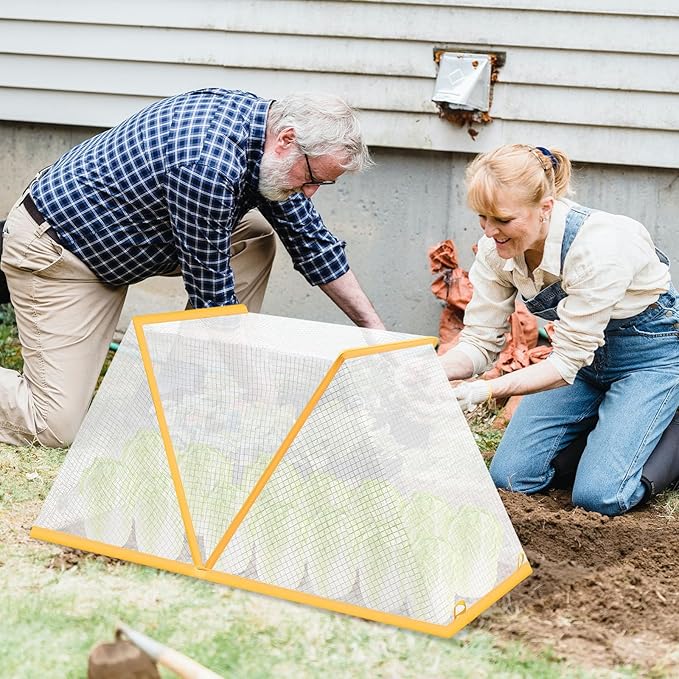 2 Pack Garden Row Accelerator Plants Cover, 32.48" x 13" x 15.5" Foldable Raised Garden Beds Plant Protector Net Cage Guard Greenhouse Cover for Raised Garden Beds Protecting Fruits Vegetable Rows