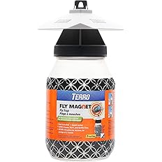 TERRO T380 Outdoor Reusable Fly Magnet Fly Trap - Poison Free Trap with Bait