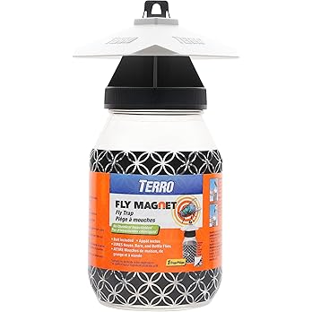 TERRO T380 Outdoor Reusable Fly Magnet Fly Trap - Poison Free Trap with Bait