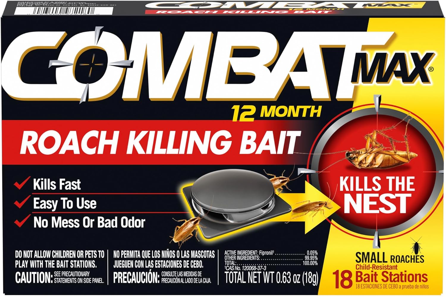 Combat Max Large Roach Killing Bait, 8 count (Pack of 1)