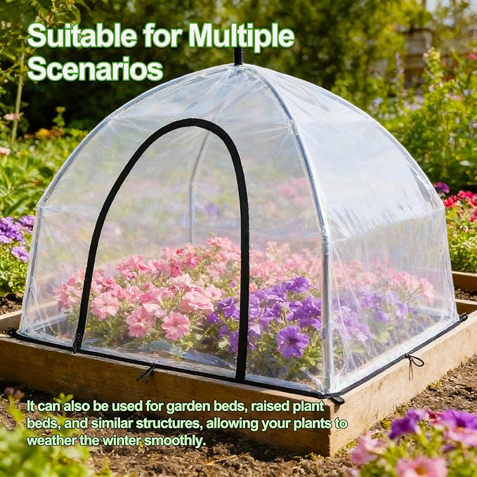 24.5″ *24.5″ *20.5″, Mini Greenhouse Winter Plant Warm Covers - Raised Bed Cover for Seed Starting, Warm Tent Freeze Protection Humidity Domes for Gardening & Winter Shelter and Protecting Plants 2pcs