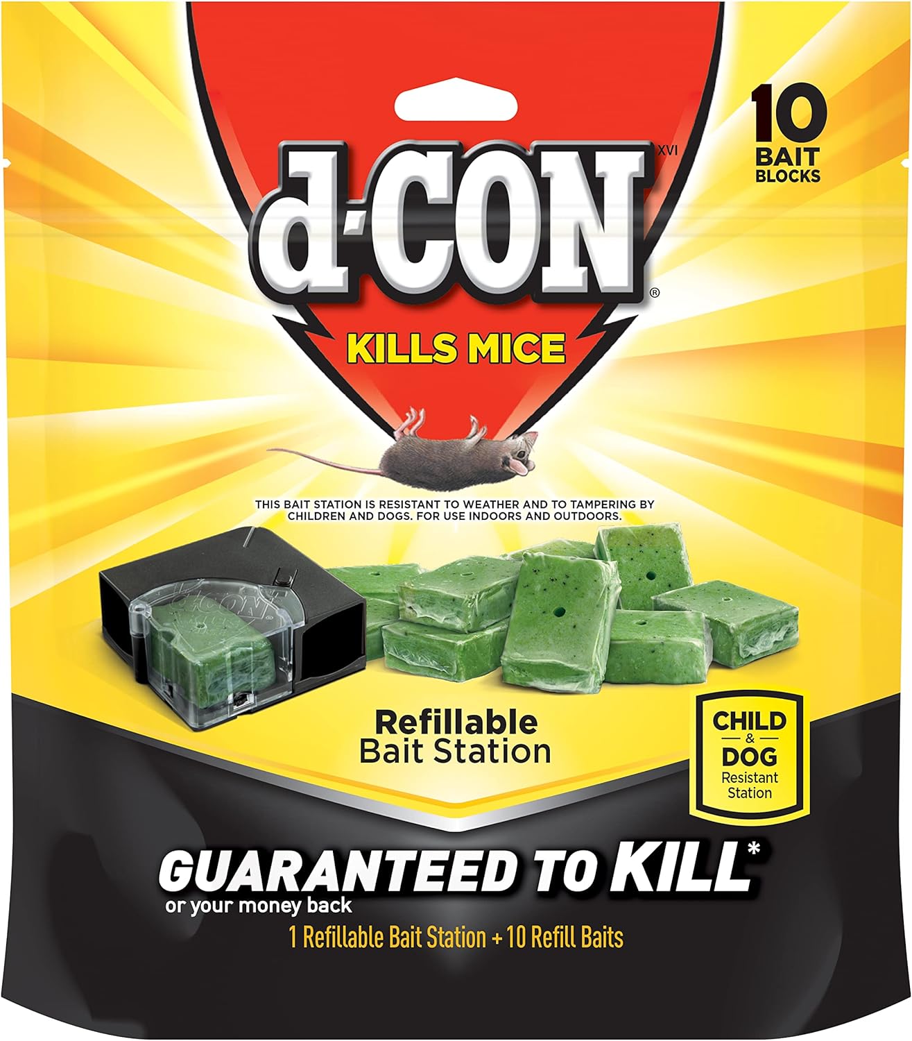 D-Con Refillable Corner Fit Mouse Poison Bait Station Refills, 10 Count