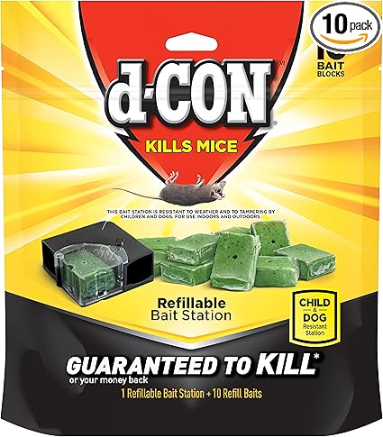 D-Con Refillable Corner Fit Mouse Poison Bait Station Refills, 10 Count