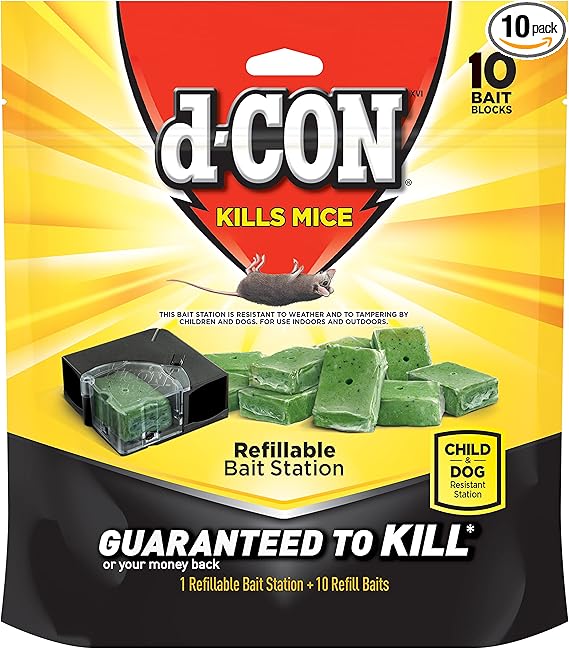 D-Con Refillable Corner Fit Mouse Poison Bait Station Refills, 10 Count