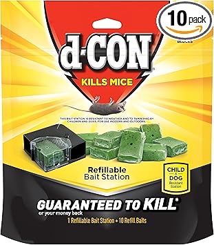 D-Con Refillable Corner Fit Mouse Poison Bait Station Refills, 10 Count