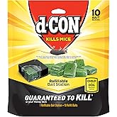 d-Con Corner Fit Mouse Poison Bait Station with 1 Trap and Bait Refills, Plain, 20 Count
