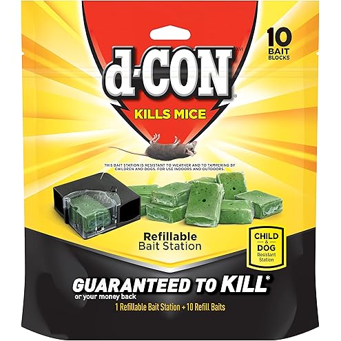 d-CON Refillable Corner Fit Mouse Bait Station, 1 Trap + 18 Bait Refills