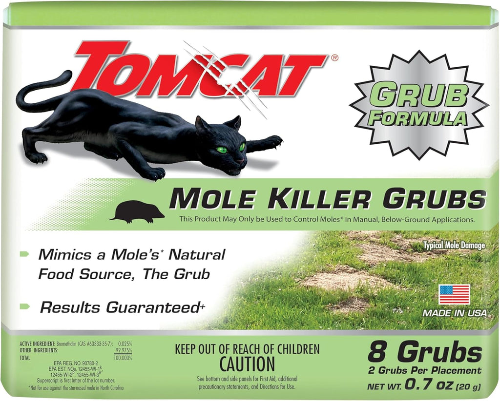 Tomcat Mole Killer(a), Ready-to-Use Worm Bait Strips that Mimic Earthworms, Kills Moles in One Feeding, 10 pk.