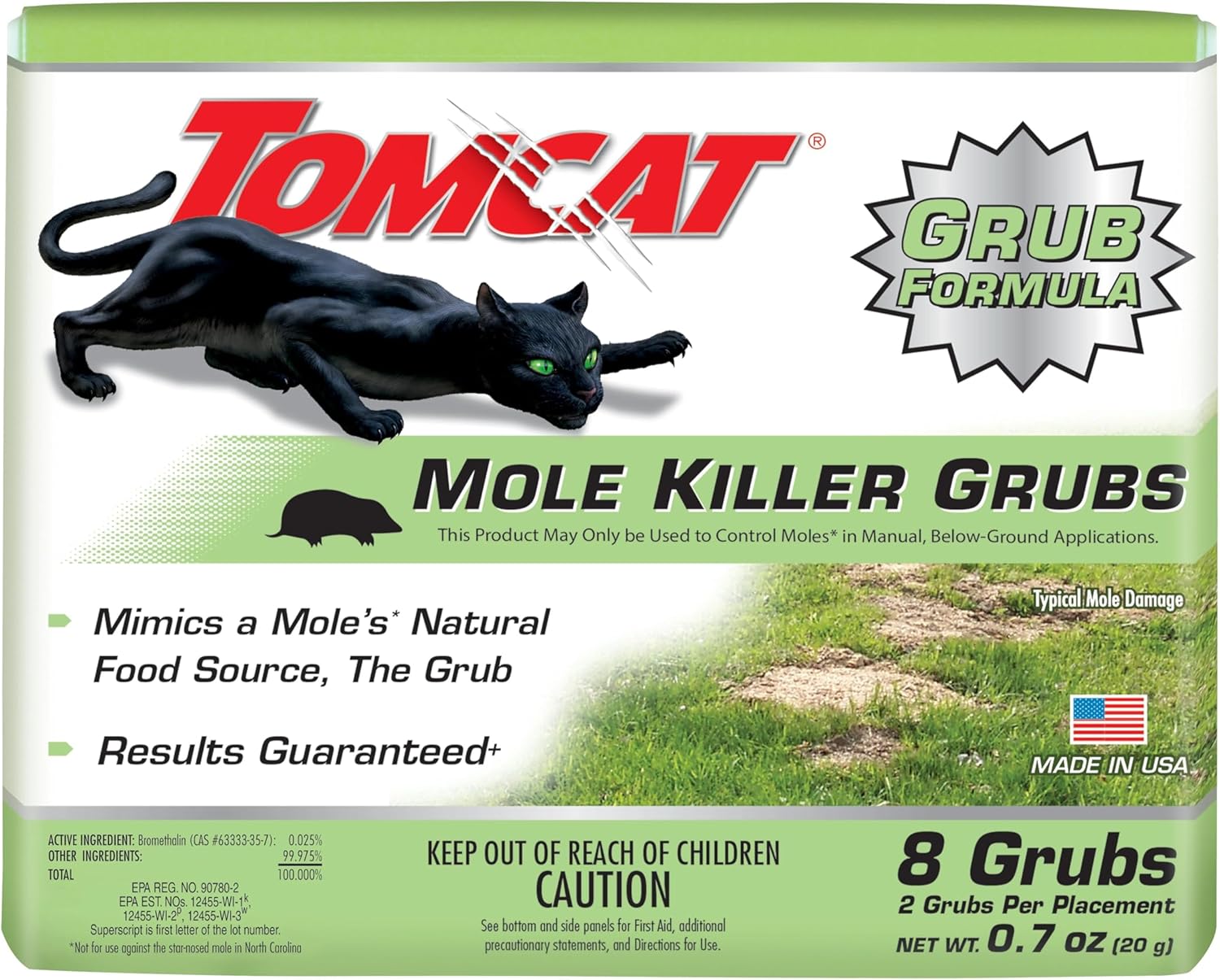 Tomcat Mole Killer(a), Ready-to-Use Worm Bait Strips that Mimic Earthworms, Kills Moles in One Feeding, 10 pk.