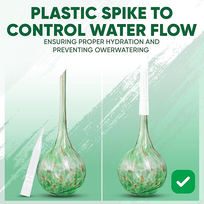 Plant Watering Globes Set of 6 - Small Glass Self Watering Bulbs Up to 5 Days of Irrigation - for Indoor & Outdoor Plants - Multicolor, Automatic, Glass Watering Bulbs for Daily Use, Watering Devices