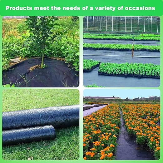 5.8oz Heavy Duty Weed Barrier Landscape Fabric, Premium Durable Weed Blocker Cover, Black Ultra Thick Mulch for Landscaping, Outdoor Gardening Weed Control Mat, 4ft x300ft