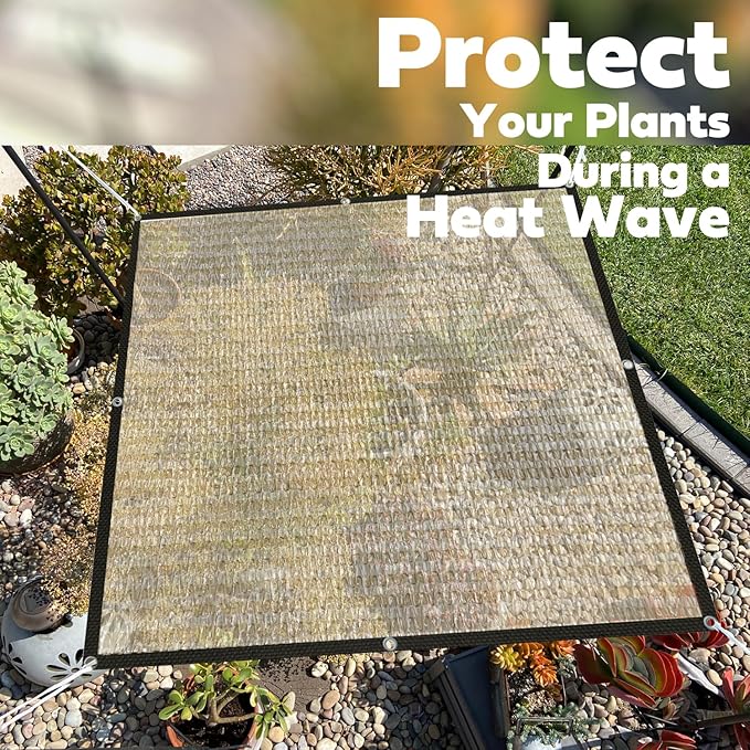 4-Pack of Posts with A 4' x 8' Sunshade Cover for Plants – 50% Shade Cloth with Stainless-Steel Grommets for Garden Sun Shade, Greenhouse, Chicken Coop, Dog Kennel