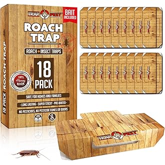 HOY HOY Trap A Roach - Bait Glue Traps, Great for Home with Kids & Pets Indoor, Sticky Pest Control Trap, Roach Killer, Made in Japan 5 Traps