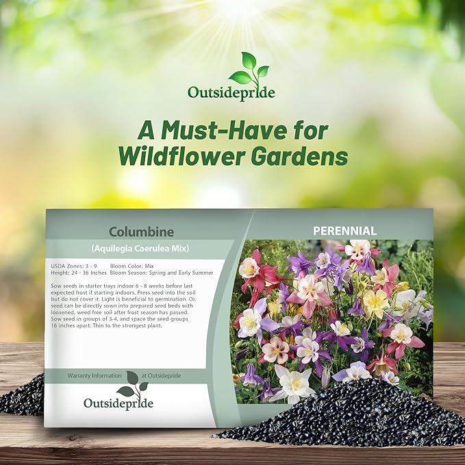 Outsidepride Mixed Columbine Seeds - 2000 Pcs Perennial, Easy to Grow Flower Seeds for Planting, Suitable for Pollinator-Friendly Garden, Cut Floral Arrangements, Ground Covers, or Borders
