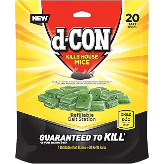 d-CON Disposable Corner Fit Mouse Poison Bait Station, 3 Bait Stations, Packaging May Vary