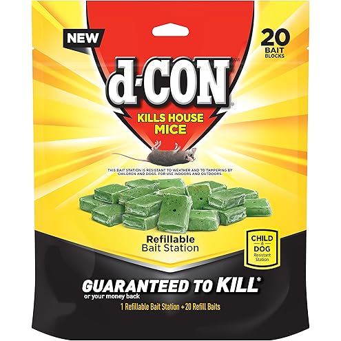 d-CON Disposable Corner Fit Mouse Poison Bait Station, 3 Bait Stations, Packaging May Vary