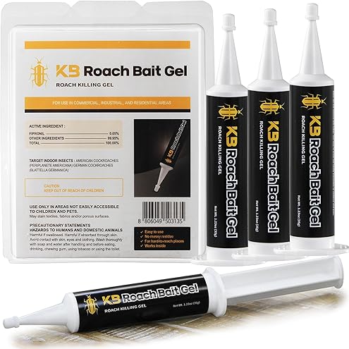 Ready-to-Use Cockroach Gel Bait, Roach Killer Indoor & Outdoor, Effective Cockroach Control - 4 Tubes x 30 Grams