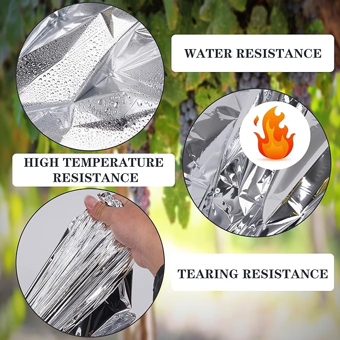 Reflective Mylar Film Silver Mylar Sheets Garden Greenhouse Covering foil for Grow Room Plant Growth Outdoor Survival Camping First Aid (83 x 51 Inch), 6 PCS