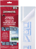 Catchmaster Window Fly Traps 12-Pack, Fruit Fly Traps for Indoors, Disposable Bulk Bug Catcher, Waterproof Insect Glue Trap, Adhesive Strips, Pest Control for Home, Kitchen, & Garage
