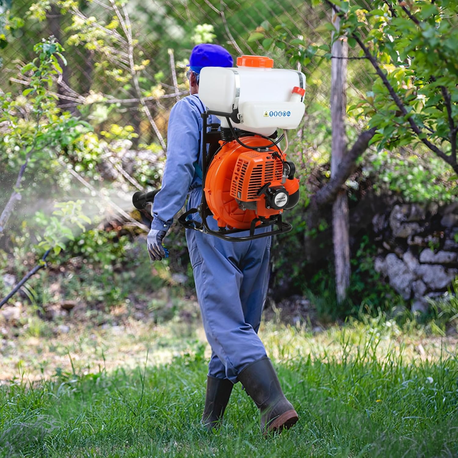 43cc Gas Mosquito Fogger, Backpack Sprayer Cold Fogger with 20L Tank, Spray Range Exceeding 12 Meters Insect Control Sprayer, 7500rpm Outdoor Pest Control Equipment for Garden Farm Yard Use (Orange)