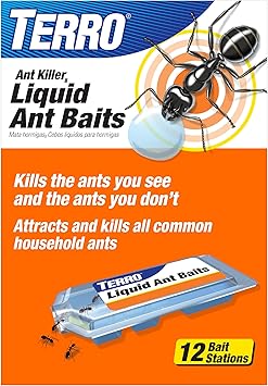 TERRO Ant Killer Bait Stations T300B - Liquid Bait to Eliminate Ants - Bait System - 12 Count Stations for Effective Indoor Ant Control