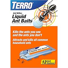 TERRO Ant Killer Bait Stations T300B - Liquid Bait to Eliminate Ants - Bait System - 12 Count Stations for Effective Indoor Ant Control
