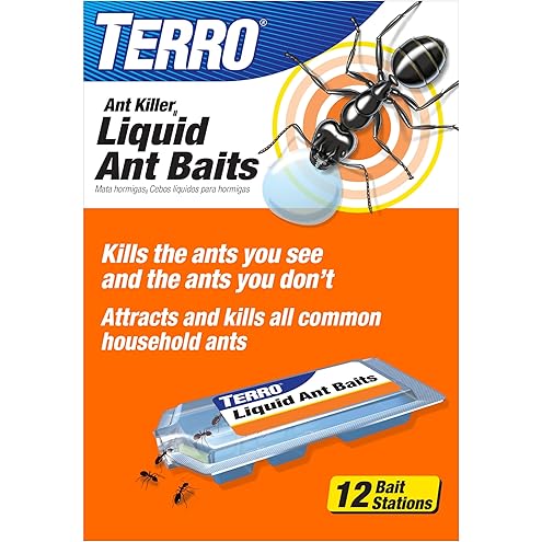 TERRO T1804-6 Outdoor Ready-to-Use Liquid Ant Bait Killer and Trap - Kills Common Household Ants - 4 Bait Stations