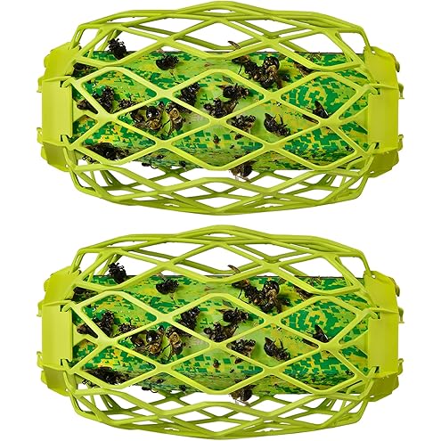 4 Pack Upgraded Wasp Trap Outdoor Hanging, Carpenter Bee and Hornet Catcher, Reusable Yellow Jacket Trap with Bait Reservoir, Bee Killer and Wasp Catcher for Outside (Green)