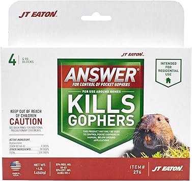 Answer Pocket Gopher Control – 16oz Rodenticide Bait for Effective Pocket Gopher Management, Easy-to-Use, Long-Lasting Protection