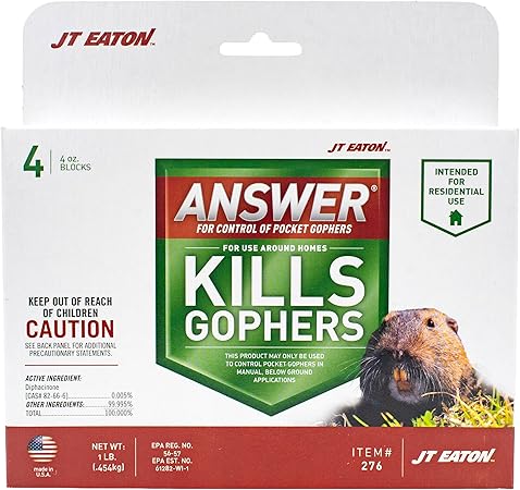 Answer Pocket Gopher Control – 16oz Rodenticide Bait for Effective Pocket Gopher Management, Easy-to-Use, Long-Lasting Protection