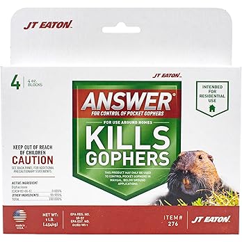 Answer Pocket Gopher Control – 16oz Rodenticide Bait for Effective Pocket Gopher Management, Easy-to-Use, Long-Lasting Protection