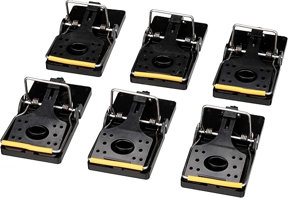 Grandpa Gus's Pest Control Large Snap Traps for Mice/Rats, Durable Plastic, Stainless Steel Powerful Spring Arm & Very Sensitive Trigger (Pack of 6)