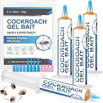 Ready-to-Use Cockroach Gel Bait, Roach Killer Indoor & Outdoor, Effective Cockroach Control - 4 Tubes x 30 Grams