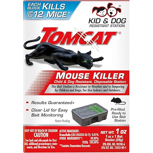Tomcat Mouse Killer Child Resistant, Disposable Station, 2 Pre-Filled Ready-To-Use Bait Stations