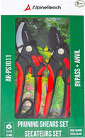 AlpineReach Pruning Shears Set Bypass and Anvil for Gardening, Sharp Ergonomic Pruners, Adjustable Soft Handle for Small & Large Hands, Heavy Duty High Carbon Steel Blade, Secateurs, Gift Box