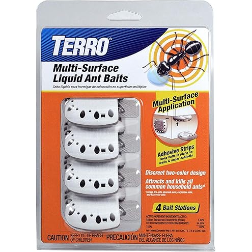 TERRO Indoor Liquid Ant Baits with Adhesive Strips for Discreet Baiting - TERRO Ant Trap and Bait Station - 8 Pack - T334SR