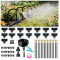 Drip Irrigation System 50FT, 1/4 inch Hose Garden Irrigation Kit with 15pcs 360° Adjustable Copper Nozzles, Upgrade Atomizing Watering System for Yard, Plants, Lawn, Greenhouses Accessories