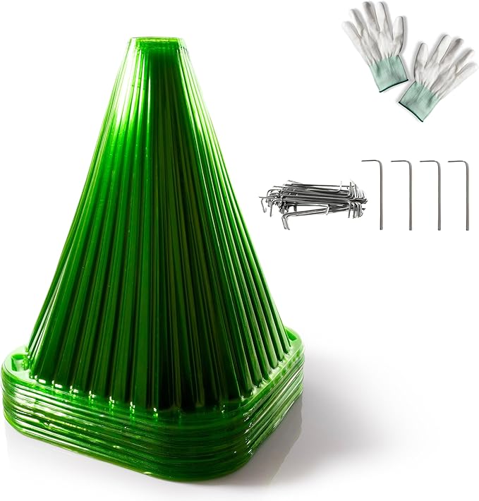 Plant Protection Covers 30-Pack 8.75" x 7.5" | Reusable Mini Greenhouse Cloches for Seedlings & Vegetables | Frost, Pest & Weather Bell Protectors with Ventilation | Includes 60 Pegs & Garden Gloves