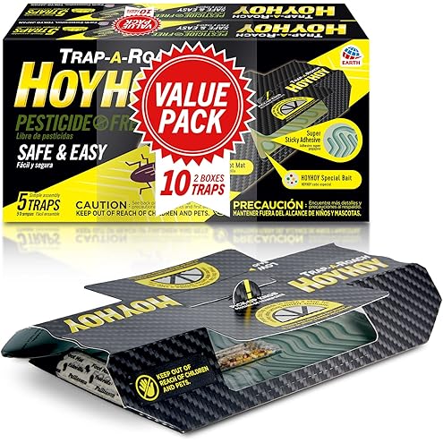 Cockroach Traps,Roach Traps,Cockroach Bait,Roach Motel,Child & Pet Friendly (10 Pack)