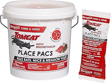Tomcat Bromethalin Place Pacs Bait, Pest Control for Agricultural Buildings and Homes, Kill Rats and Mice