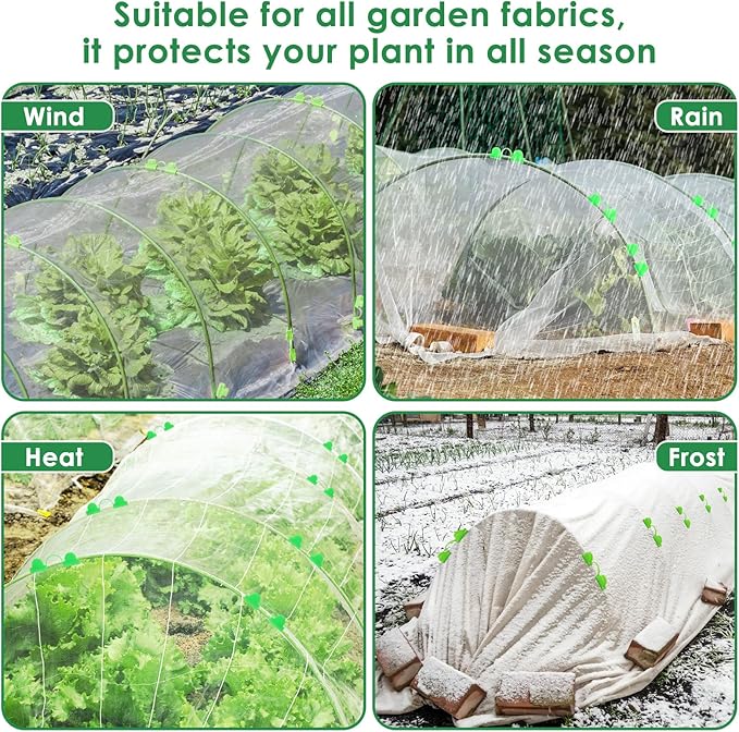 60 Pcs Garden Hoops for Raised Beds, 12 Sets Greenhouse Hoops Grow Tunnel Rust-Free Fiberglass Hoop House Kit, Plant Support Garden Stakes Hoops Frame for Netting Shade Cloth Row Cover Garden Supplies