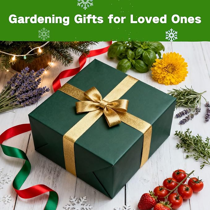 Lush&Dew Year-Round USDA Zone 7 Seed Bank, Gift for Mom Dad, 32 Varieties Non-GMO Heirloom Seeds of Vegetables Flowers, Gardening Gifts for Women Men, Survival Kit for Raised Garden Bed Greenhouse