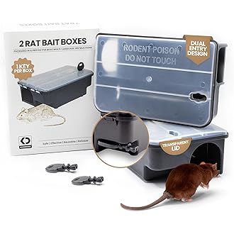 iTrap Mice & Rat Bait Stations – 2 Pack Rodent Control Boxes, Child & Pet-Safe Locking Design, Indoor/Outdoor Use with Mounting Brackets