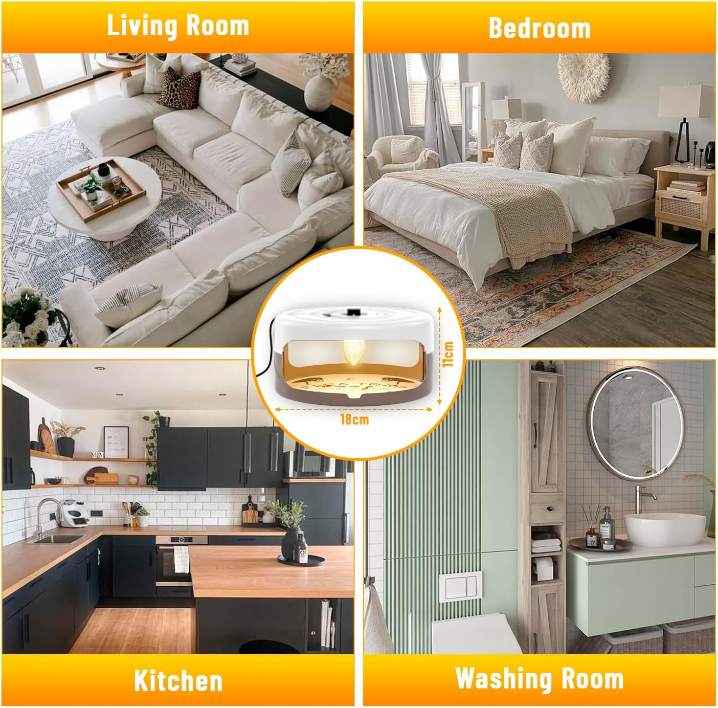 2 Pack Flea Traps for Inside Your Home, Indoor Flea Light, Bed Bug Killer with 8 Sticky Pads & 4 Light Bulb, Odorless Natural Insect Infestation Treatment Trap for Kid Pet