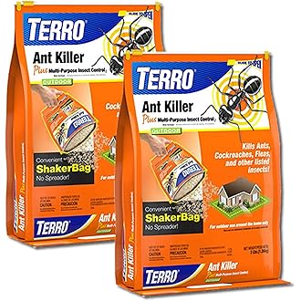 TERRO T2600 Perimeter Outdoor Ant Bait Plus - Attracts and Kills Carpenter Ants, Roaches, Crickets, Earwigs, Silverfish, Slugs and Snails - 2 Pack, 4Lbs